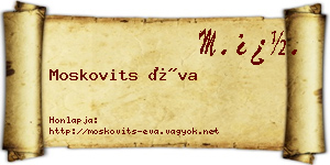 Moskovits Éva névjegykártya