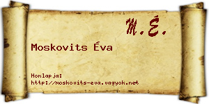 Moskovits Éva névjegykártya