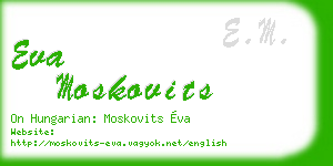 eva moskovits business card
